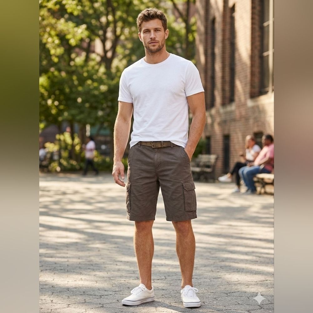 Beverly Hills Polo Club Men's Dark Brown Cargo Shorts